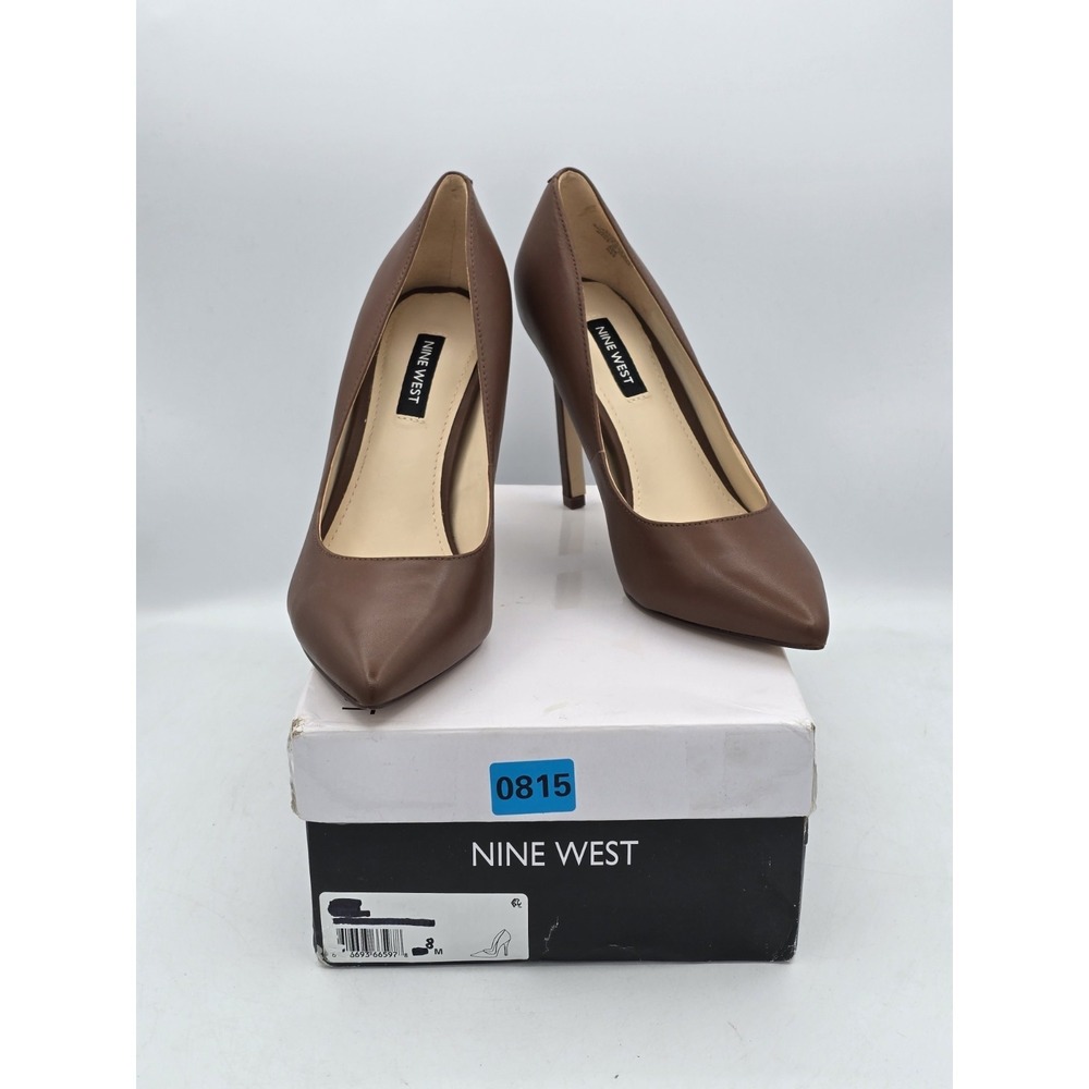 Nine West Womens 8 M Med. Brown Stiletto Pump High Heels - Great -Damaged Box